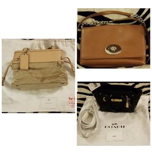 2 NEW Coach tan and brown mini purse lot